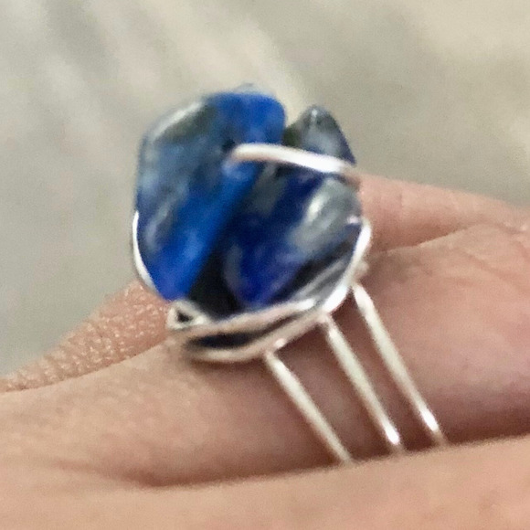 Wire wrapped crystal rings set of 4 - Picture 5 of 8